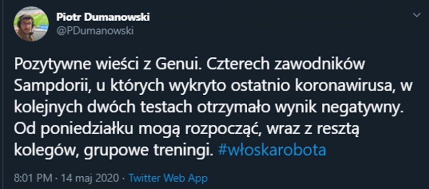 Bardzo dobre wieści z Genui!